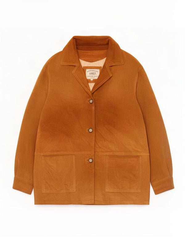 Legendäre Jacke 1957 Damen 3-Knopf-Blazerjacke UK 14 Mittelbraun