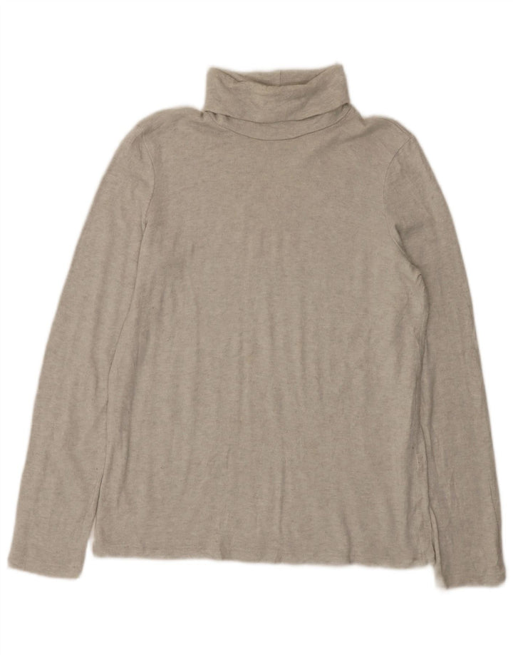 Zara Womens Top Long Sleeve UK 14 Large Grey Flecked Viscose