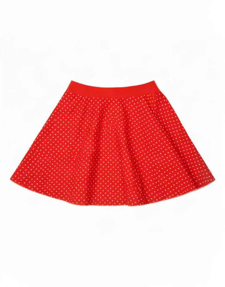 Vintage Womens A-Line Skirt Medium W28 Red Spotted Polyester