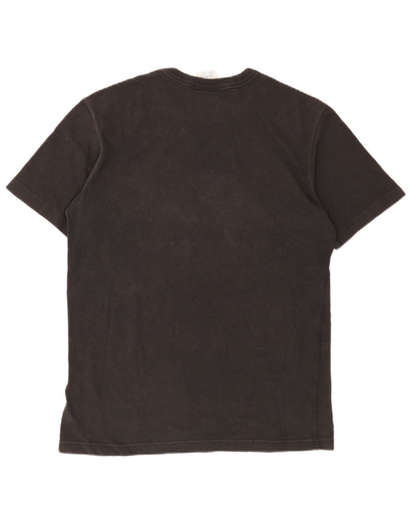 Champion Herre Grafisk T-Shirt Top Medium Sort Bomuld