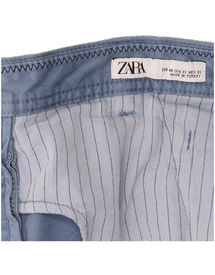 Zara Mens Straight Chino Trousers EU 40 Medium W31 L30 Blue