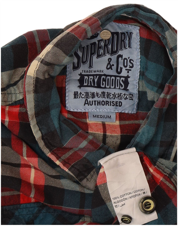 Męska koszula flanelowa Superdry, bawełniana, średnia, wielokolorowa krata