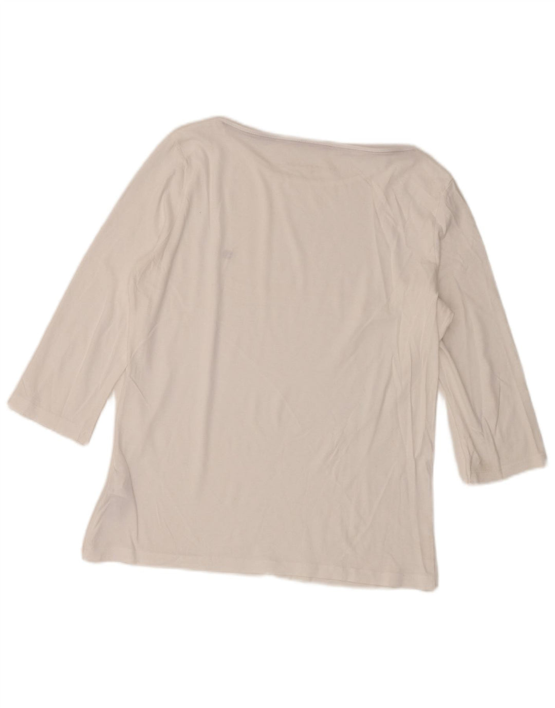 Tommy Hilfiger Womens Top 3/4 Sleeve UK 14 Medium White Cotton