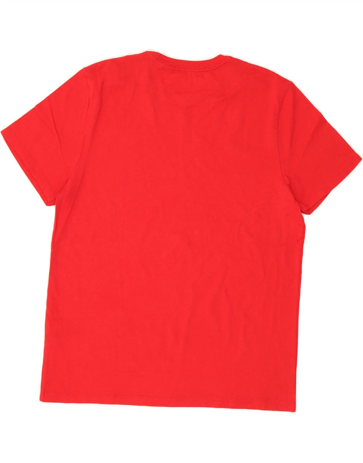 TOMMY HILFIGER Mens T-Shirt Top Medium Red Cotton Vintage Tommy Hilfiger and Second-Hand Tommy Hilfiger from Messina Hembry 