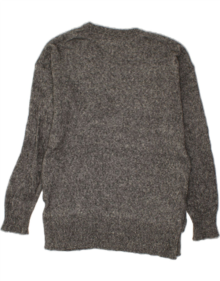 WOOLRICH Womens Crew Neck Jumper Sweater UK 14 Medium Grey Flecked Vintage Woolrich and Second-Hand Woolrich from Messina Hembry 