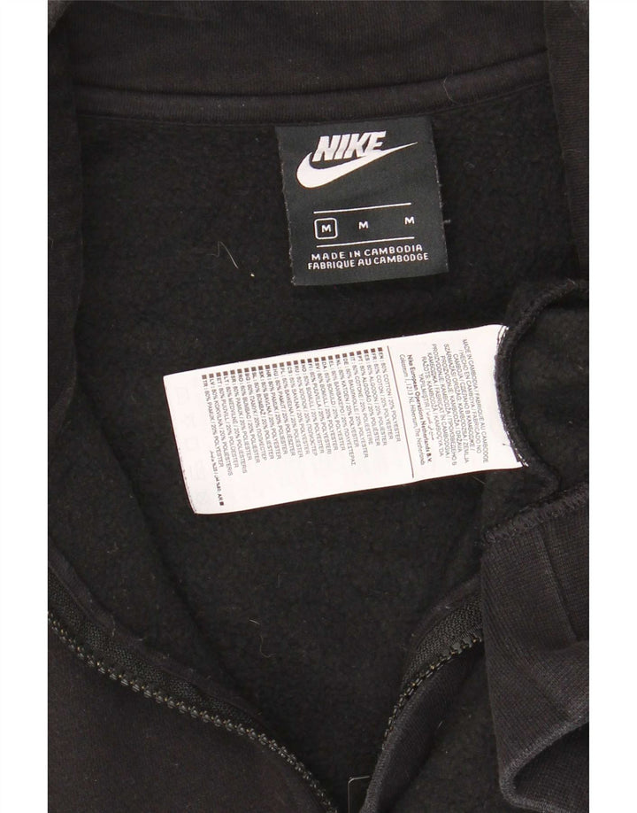 Nike Herren-Sweatshirt mit Reißverschluss am Hals, mittlere schwarze Baumwolle
