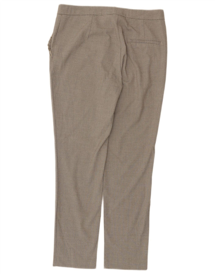 Zara Womens Slim Chino Trousers Medium W28 L28 Grey Houndstooth Polyester