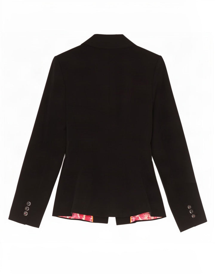 Jaqueta blazer feminina Ted Baker com 2 botões tamanho 1 XS preto poliéster