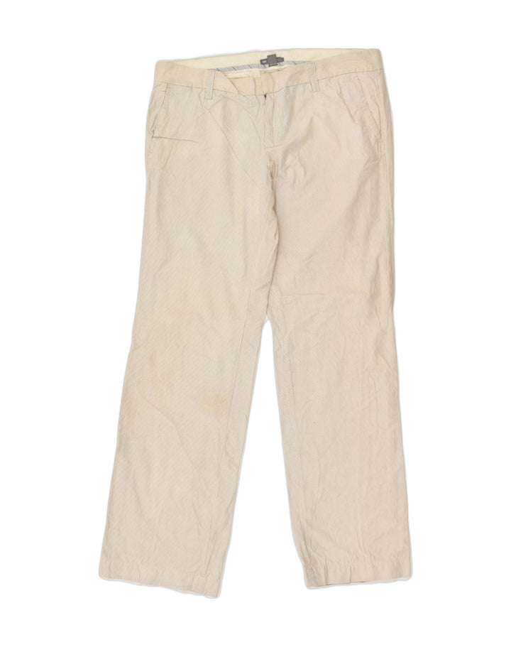 GAP Womens Straight Chino Trousers US 10 Large W34 L32 Beige Striped | Vintage Gap | Thrift | Second-Hand Gap | Used Clothing | Messina Hembry 