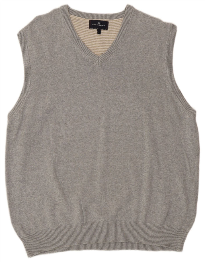 Marks & Spencer Herren-Tanktop „Harbor“ mit V-Ausschnitt, Blau, Größe L, Grau