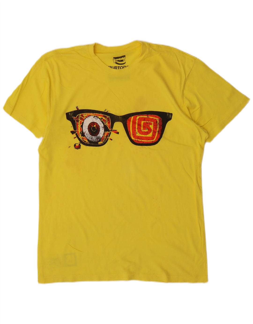 Burton Mens Graphic T-Shirt Top Small Yellow Cotton