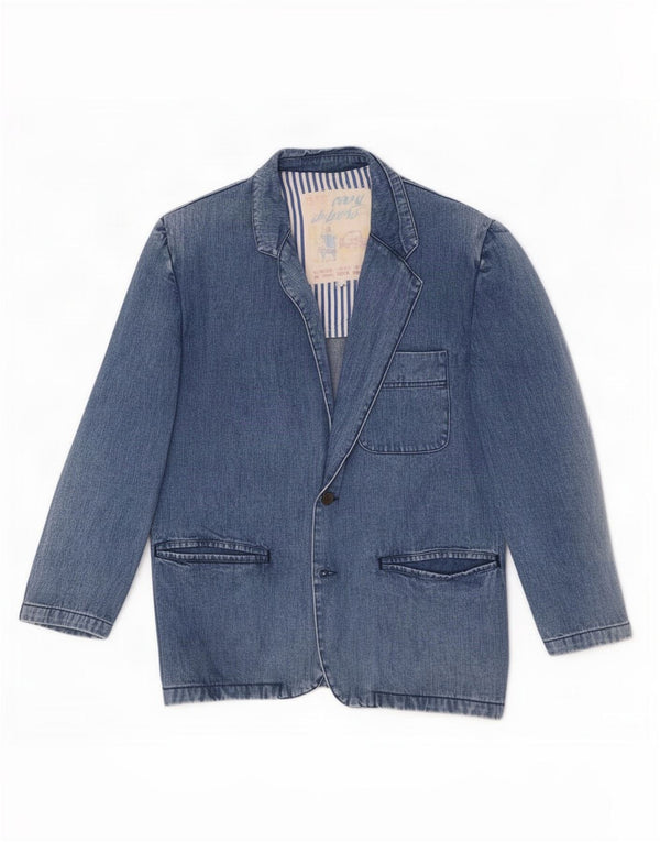 Giacca blazer in denim da uomo a 2 bottoni Carrera UK 38 Cotone blu medio