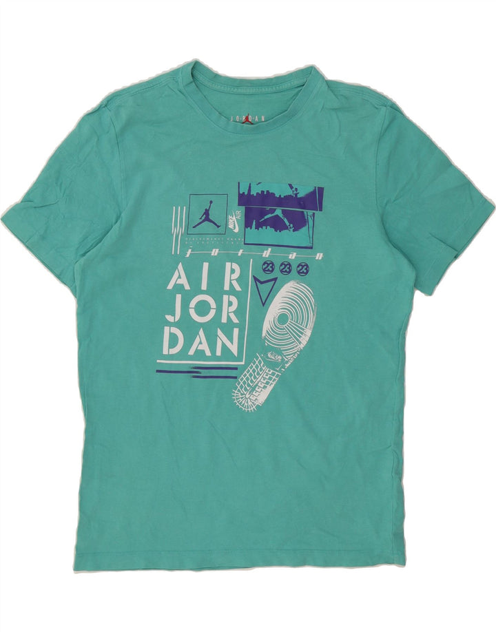 JORDAN Mens Graphic T-Shirt Top Medium Turquoise Cotton Vintage Jordan and Second-Hand Jordan from Messina Hembry 