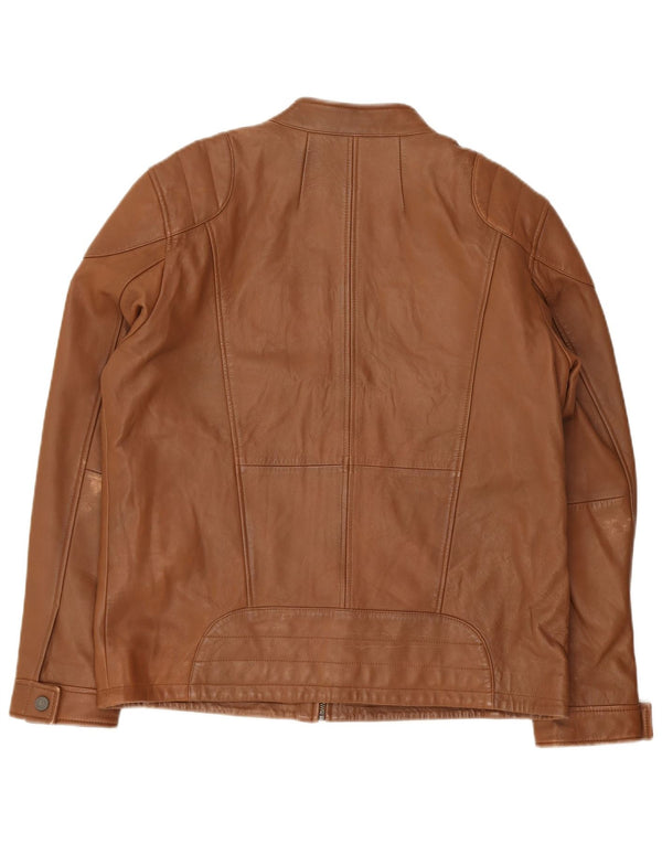 Bruno Banani Ανδρικό Δερμάτινο Μπουφάν Biker UK 44 2XL Καφέ