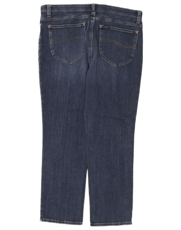 Lee Damen Mid Rise Slim Fit Straight Jeans US 14 XL W36 L26 Blaue Baumwolle