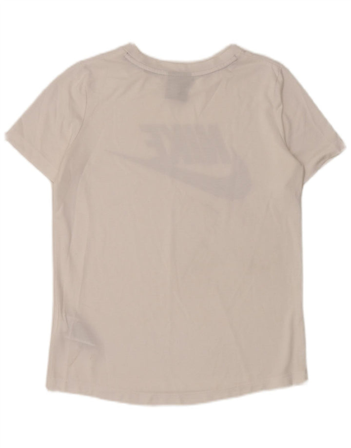 Męski T-shirt z grafiką Nike, mały, biały, poliestrowy