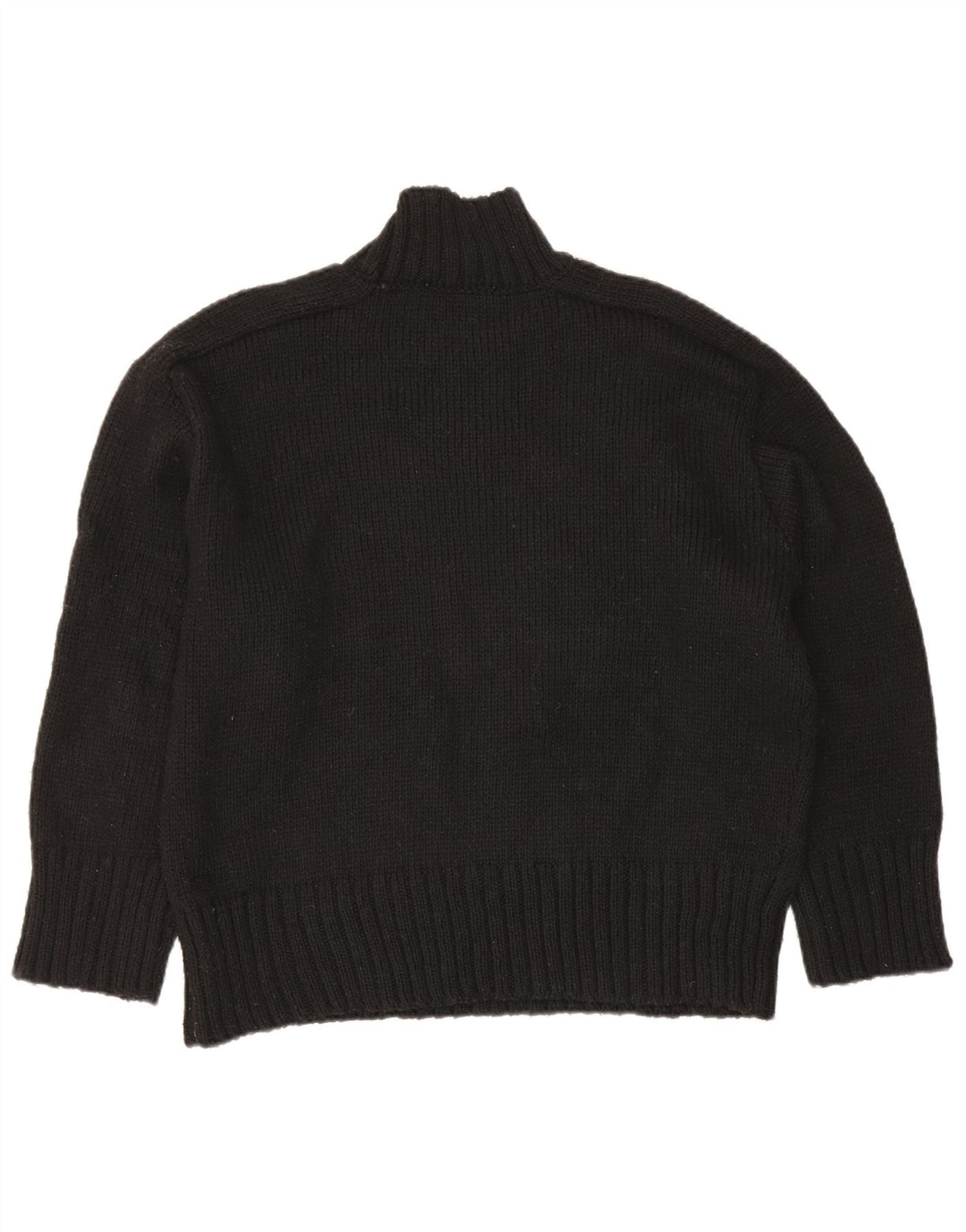 Zara Womens Oversized Turtle Neck Jumper Sweater UK 16 Large Black