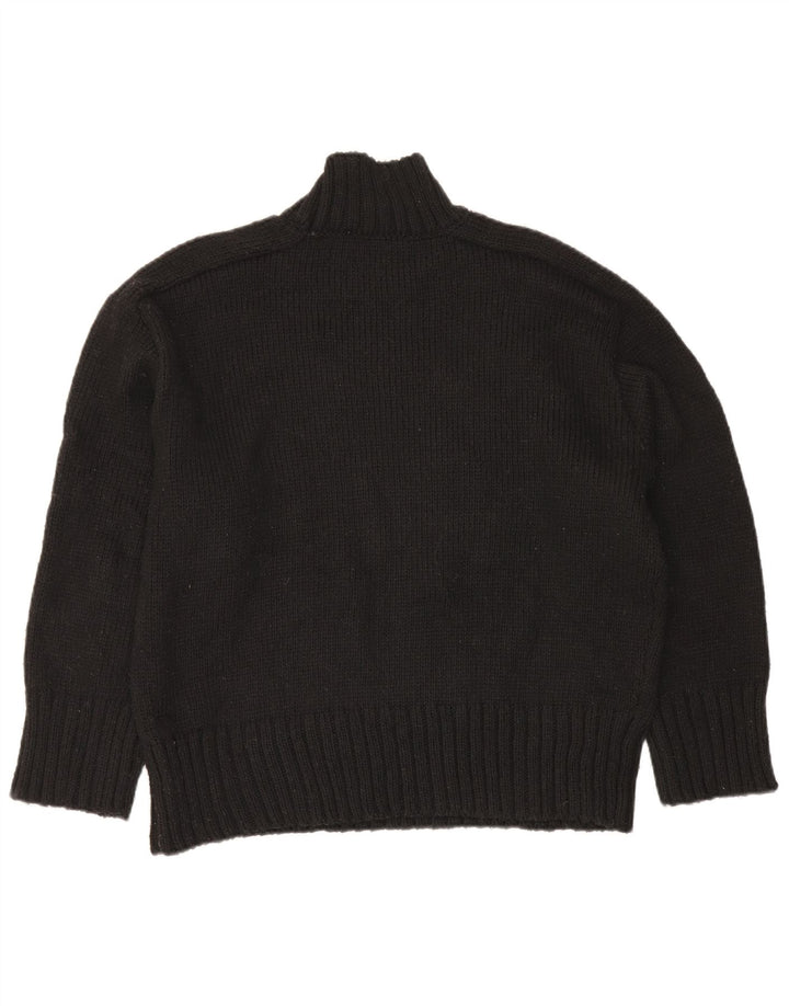 Zara Womens Oversized Turtle Neck Jumper Sweater UK 16 Large Black