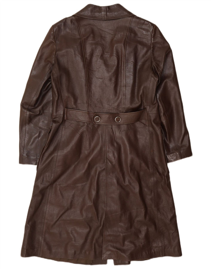 Manteau en cuir femme vintage IT 48 XL Bordeaux