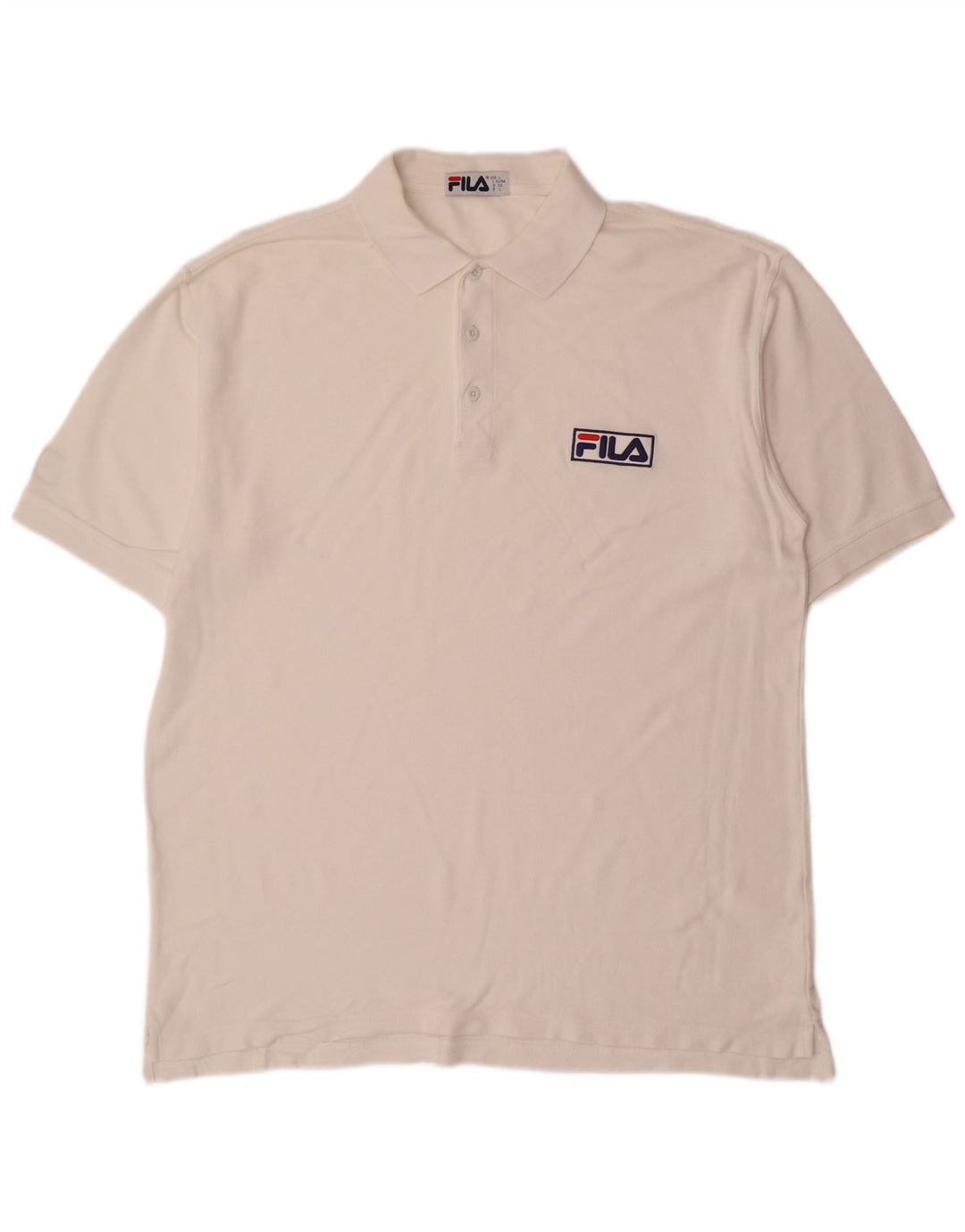 FILA Mens Polo Shirt IT 52/54 Large White Cotton