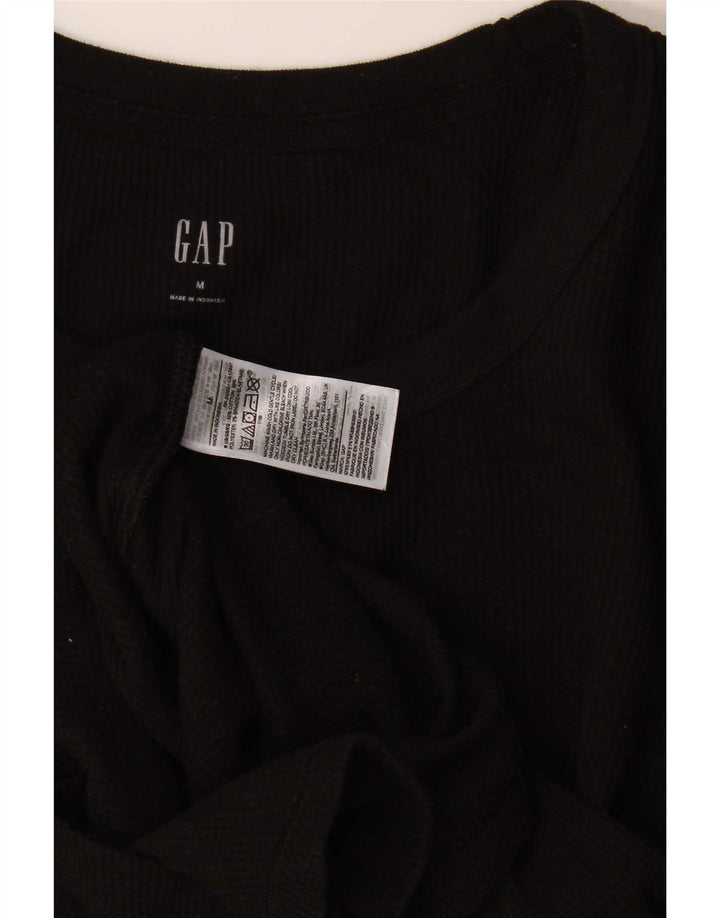 Gap Womens Top Long Sleeve UK 12 Medium Black Cotton