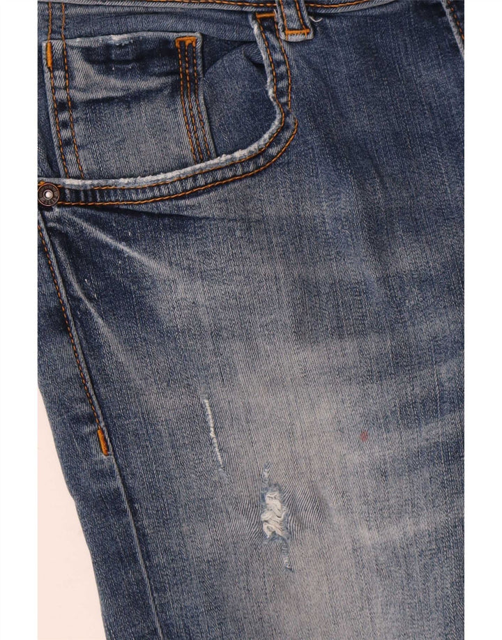 Zara Womens Distressed Skinny Jeans W28 L27 Blue