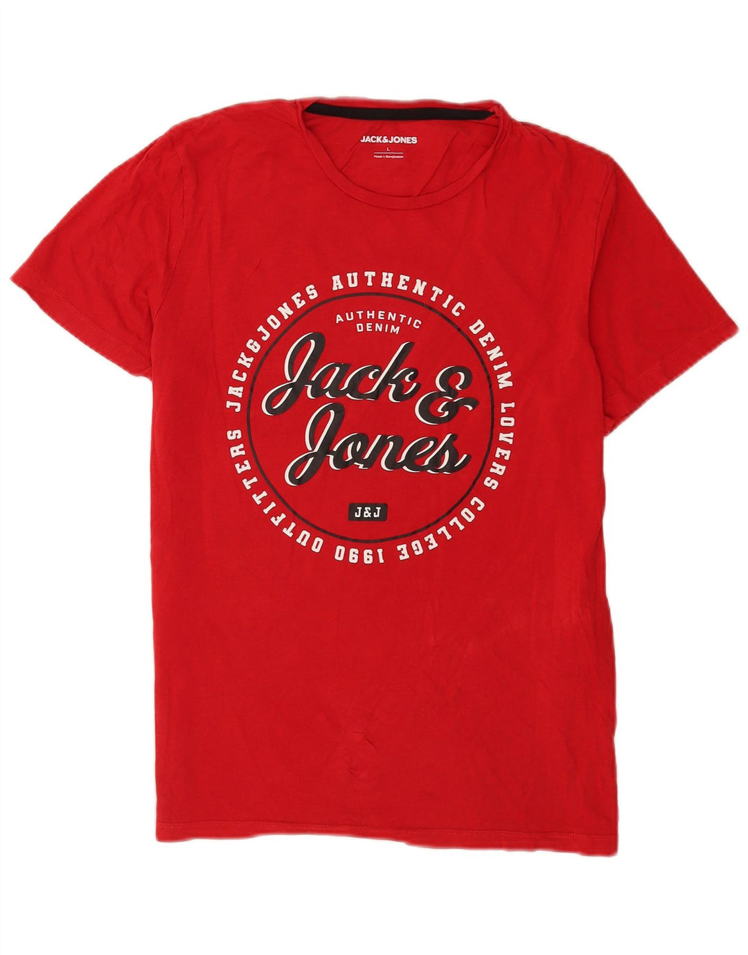 Jack & Jones T-shirt grafica regolare da uomo di grandi dimensioni in cotone rosso