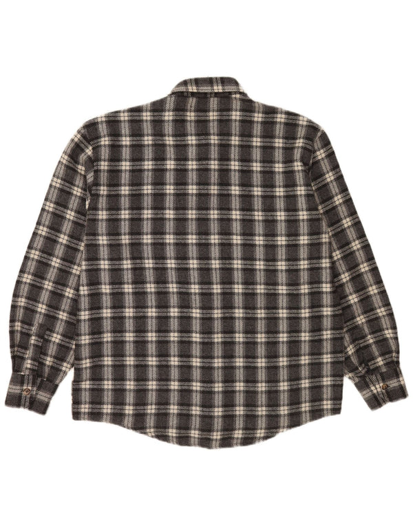European Project Chemise en flanelle pour hommes, grand carreaux gris, acrylique