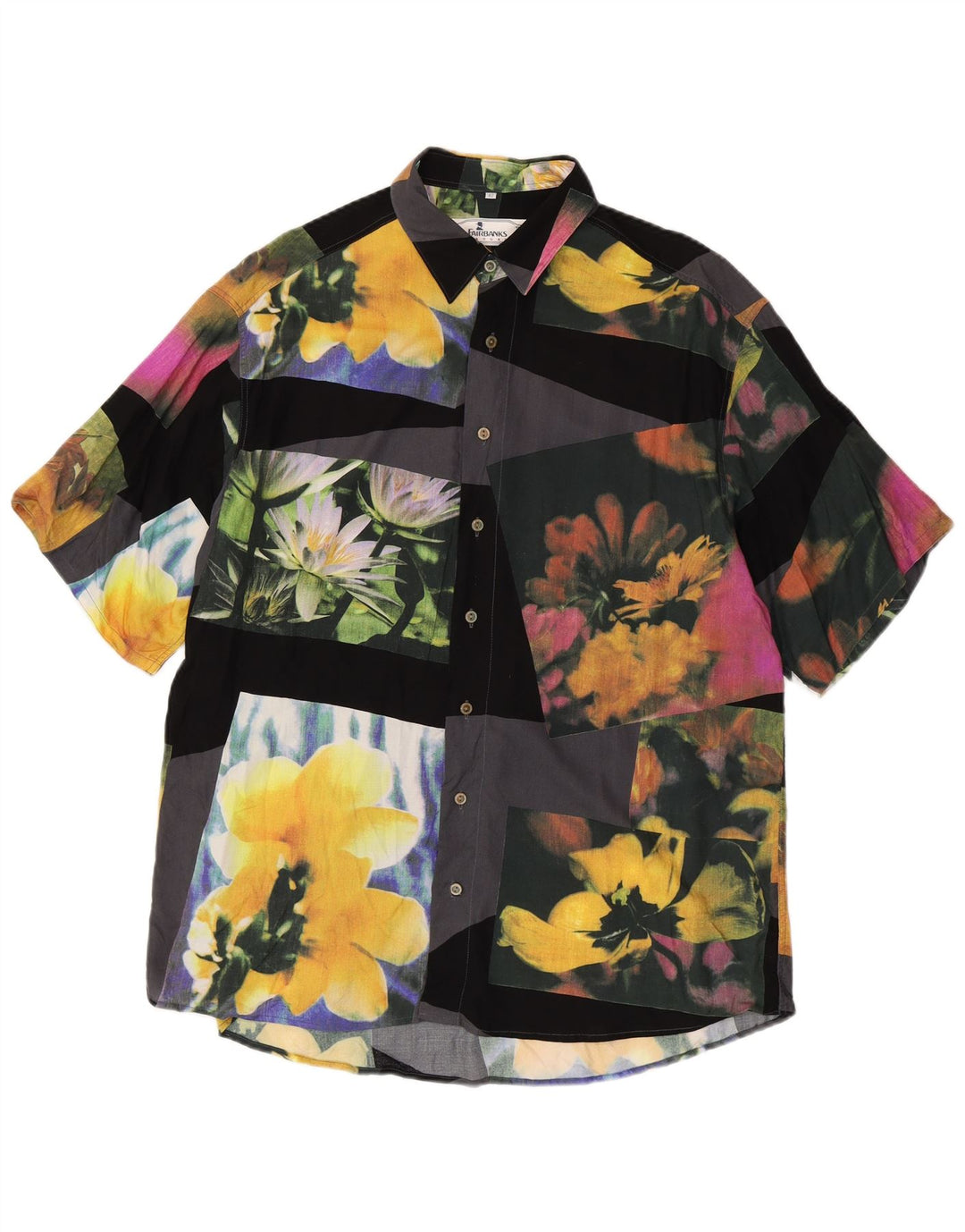 Fairbanks Mens Short Sleeve Shirt Size 42 Large Multicoloured Patchwork