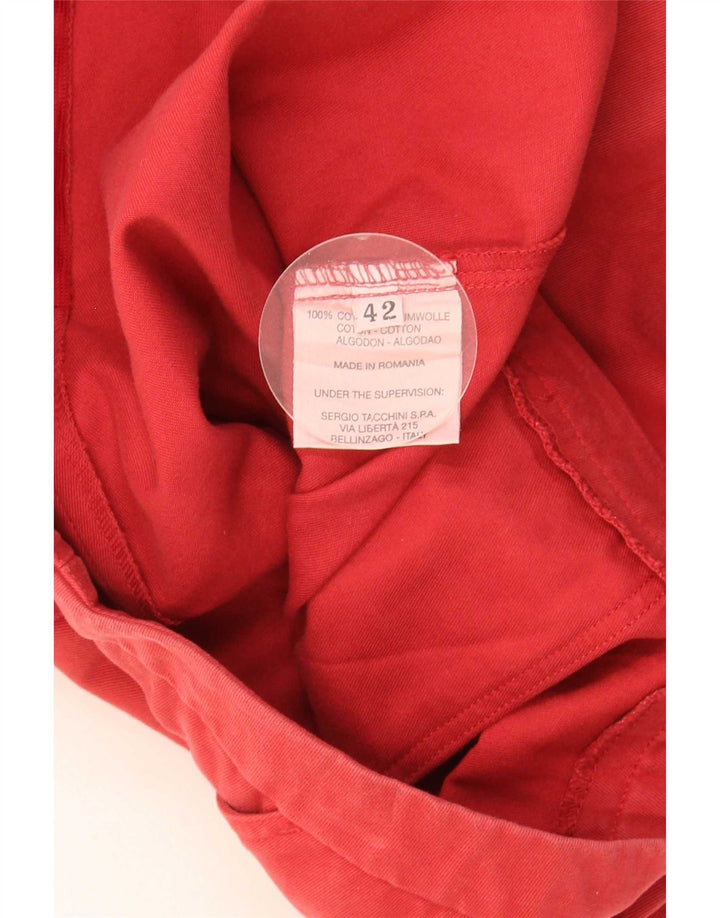 Sergio Tacchini Damen A-Linienrock IT 42 Medium W30 Rote Baumwolle