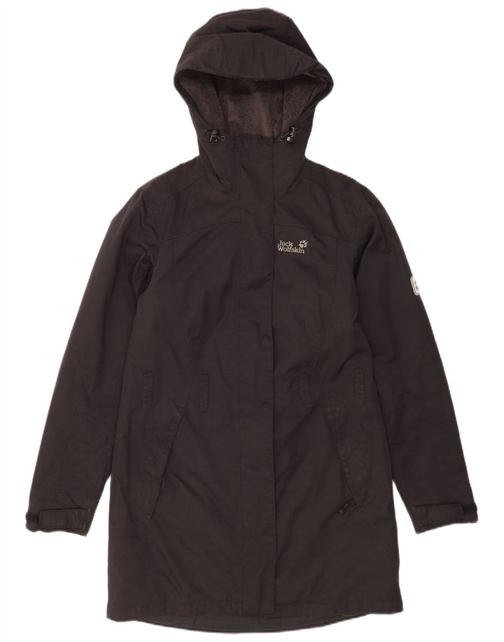 Jack Wolfskin Womens Hooded Oversized Windbreaker Coat UK 10 Small Black