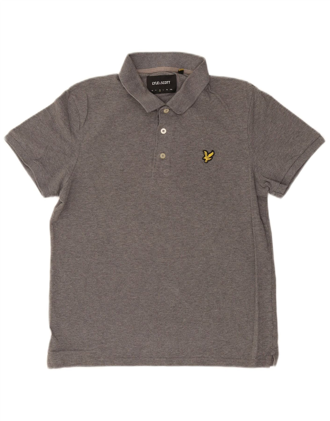 Lyle & Scott Mens Polo Shirt Medium Grey Flecked Cotton