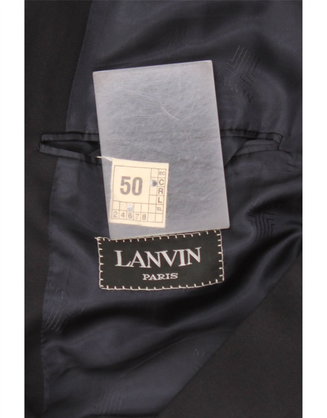 LANVIN Męska marynarka dwurzędowa EU 50, duża, czarna, nowa wełna