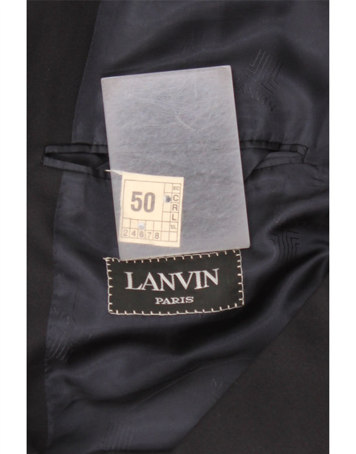 LANVIN Męska marynarka dwurzędowa EU 50, duża, czarna, nowa wełna