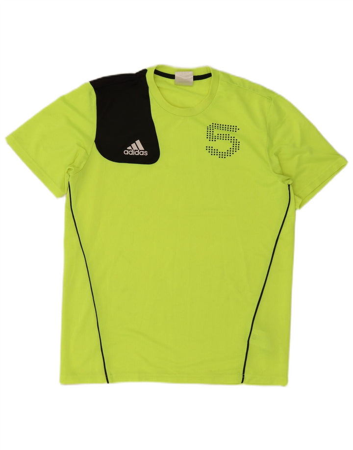 Adidas Herren Grafik-T-Shirt-Oberteil Mittelgrünes Colourblock-Polyester