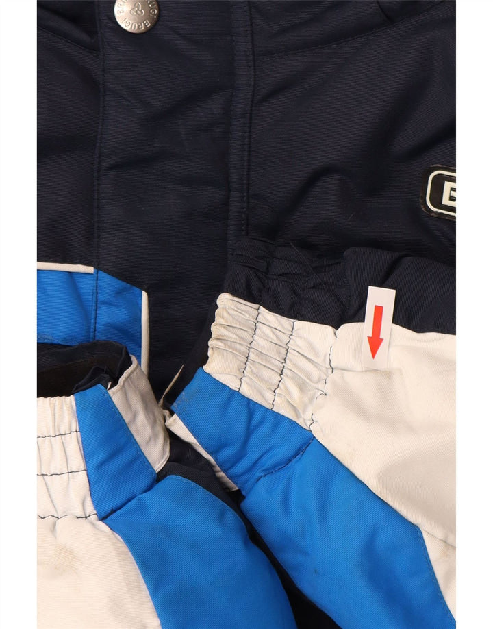 Brugi Mens Hooded Ski Jacket Large Blue Colourblock Polyamide