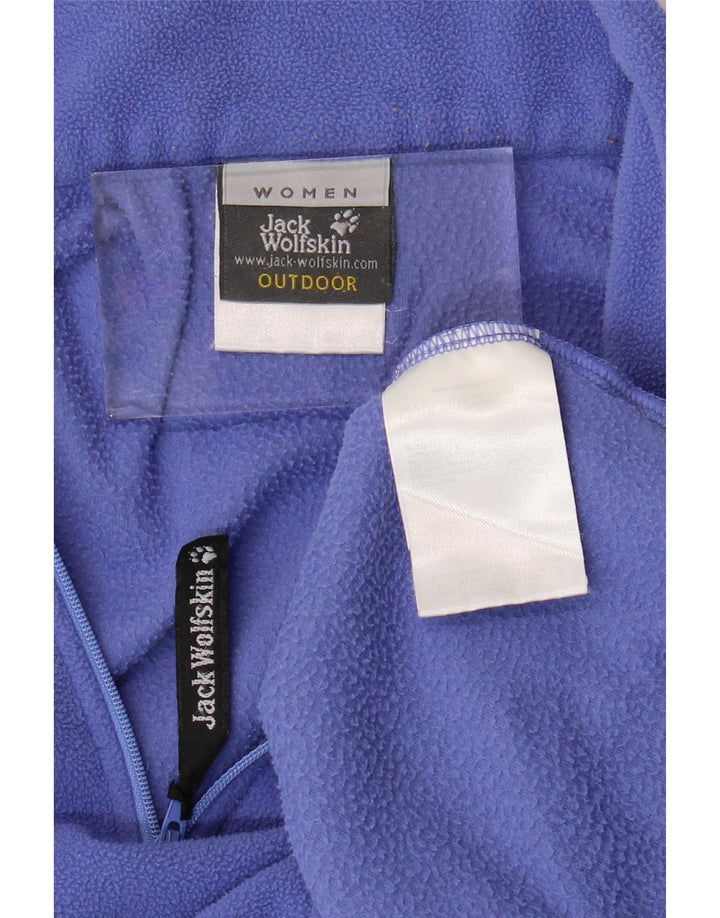 JACK WOLFSKIN Womens Zip Neck Fleece Jumper UK 12 Medium Purple Polyester
