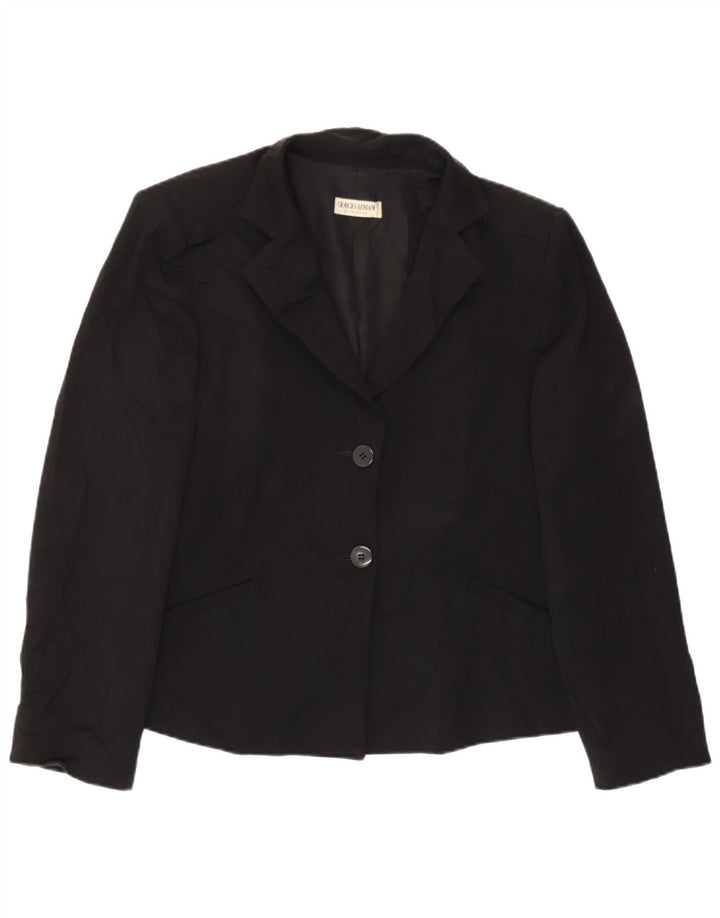 Giorgio Armani Dame 2 Button Blazer Jacket UK 14 Medium Sort