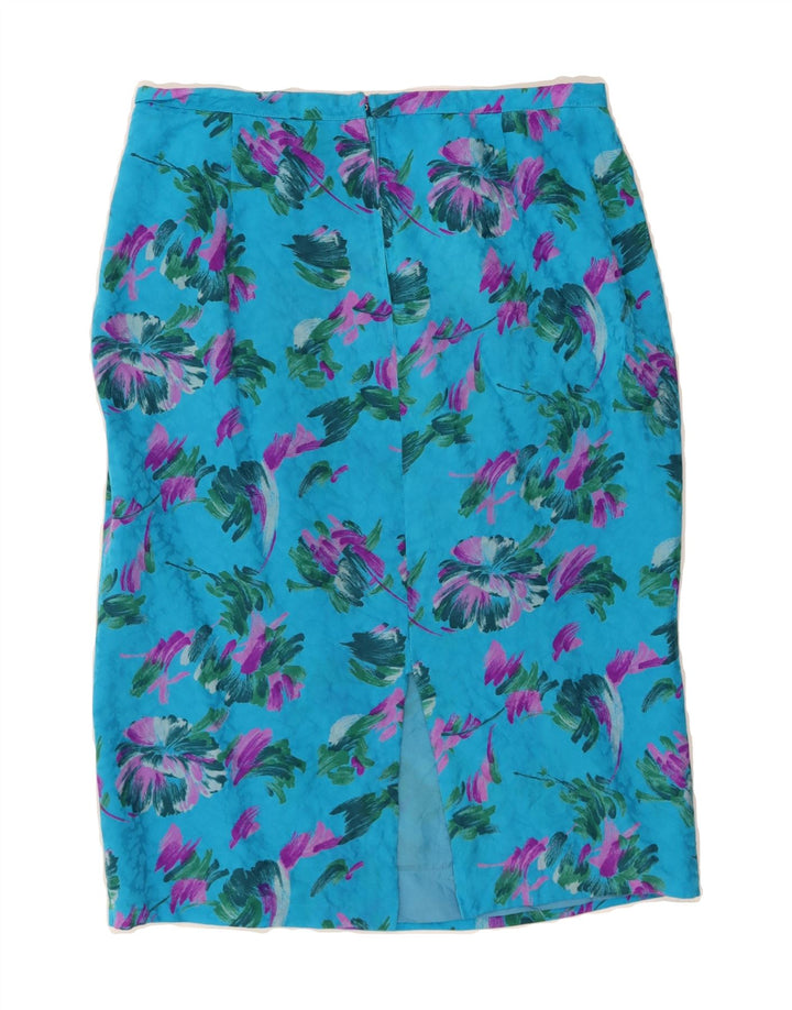 VINTAGE Womens Straight Skirt W29 Medium  Blue Floral Vintage Vintage and Second-Hand Vintage from Messina Hembry 