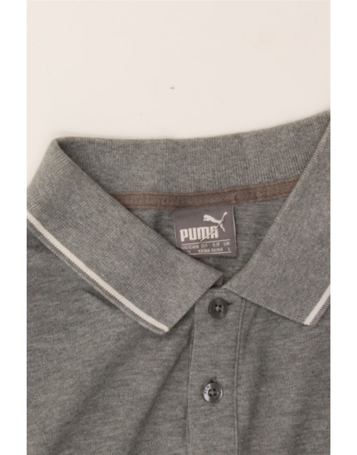 PUMA Mens Polo Shirt Large Grey Cotton Vintage Puma and Second-Hand Puma from Messina Hembry 