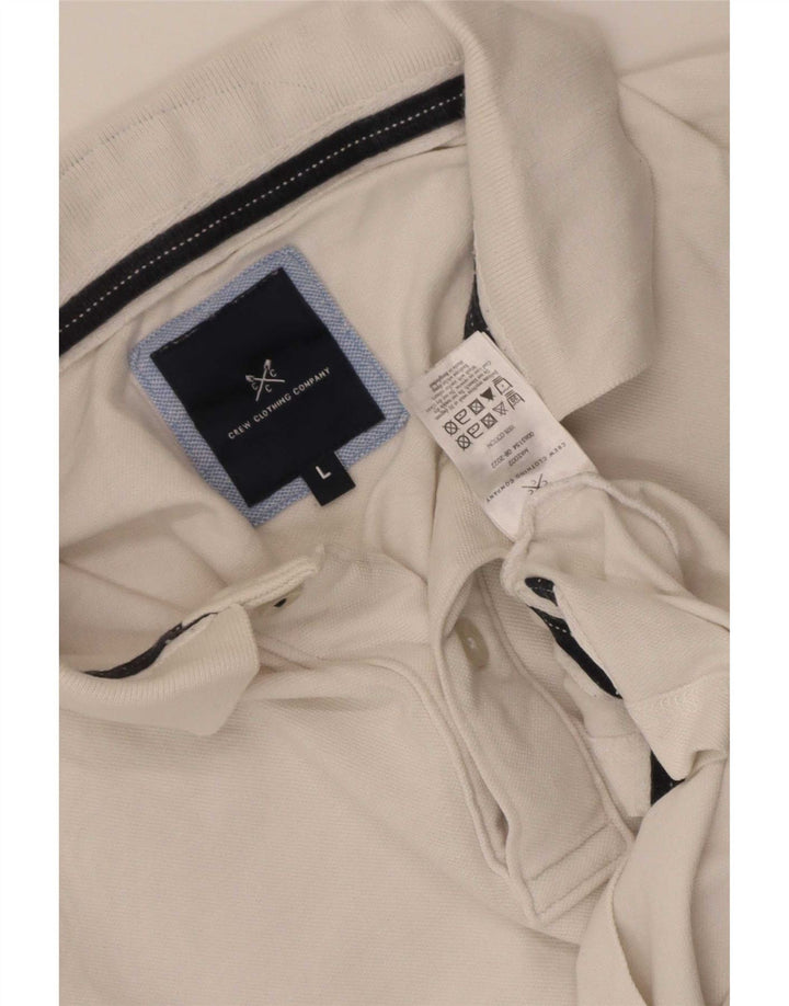 Crew Clothing Mens Polo Shirt Large White Cotton