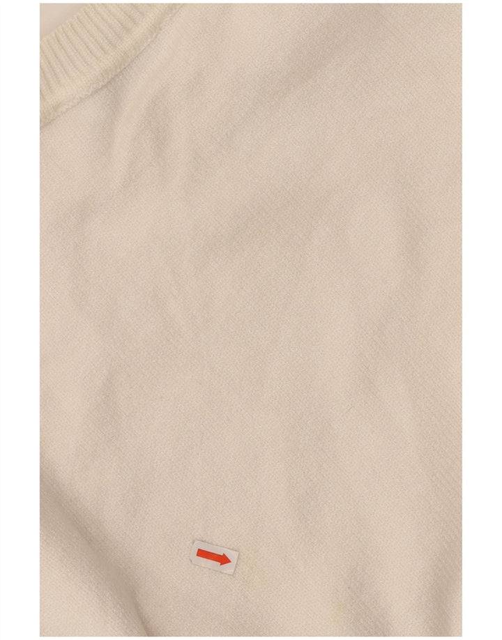 ZARA sweater med rund hals til kvinder UK 14 Medium White Viscose