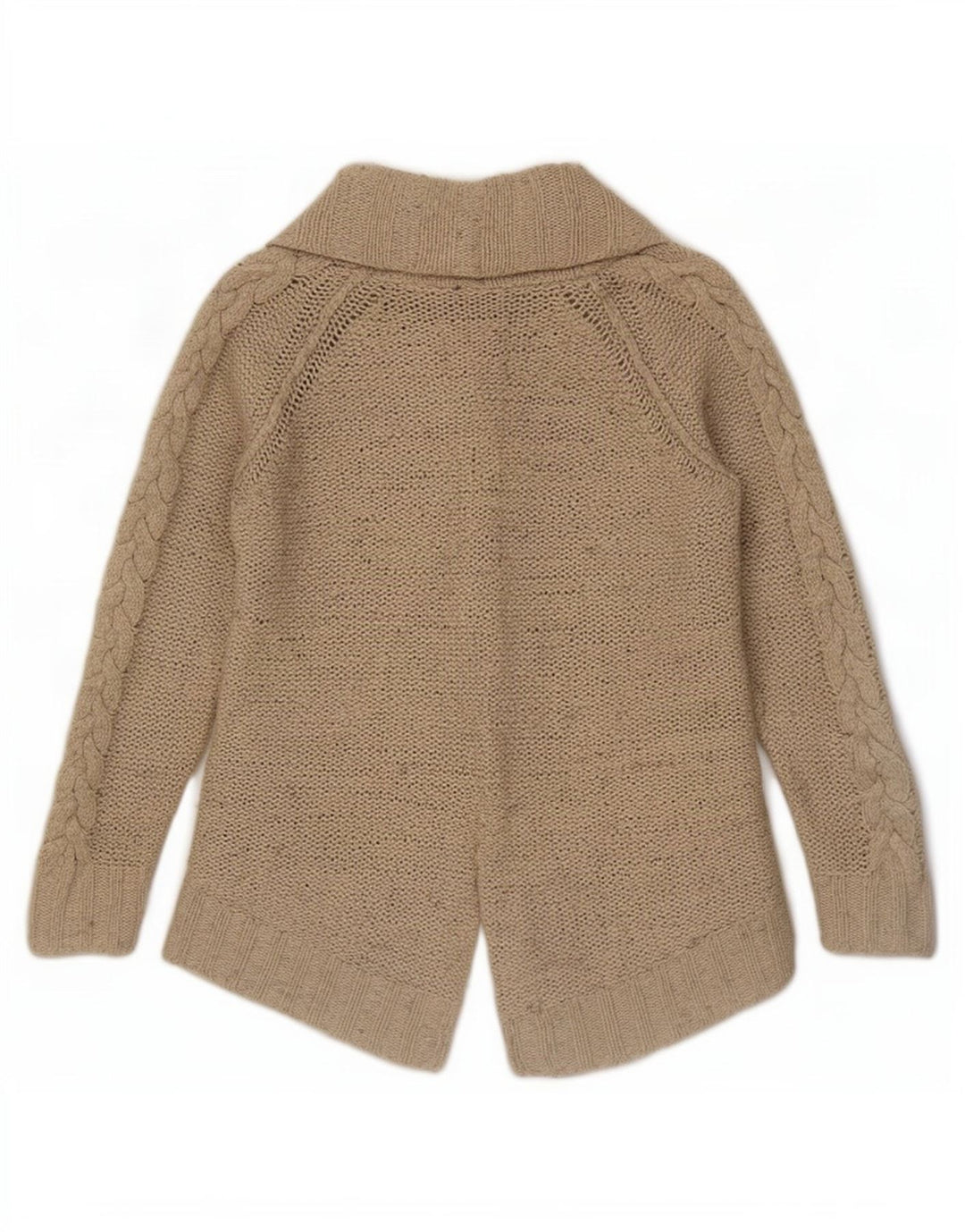 Zara Womens Open Cardigan Sweater UK 10 Small Beige Nylon