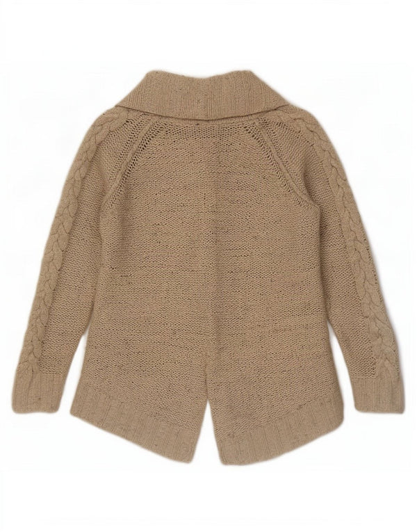 Zara Womens Open Cardigan Sweater UK 10 Small Beige Nylon
