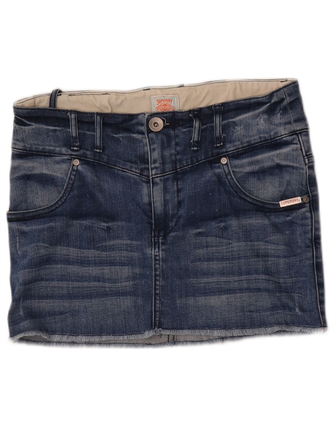 Superdry Womens Mini Denim Skirt  W28 Medium Blue Cotton