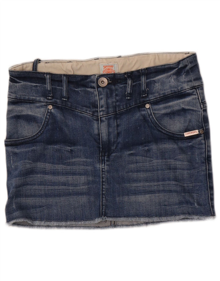 Superdry Womens Mini Denim Skirt  W28 Medium Blue Cotton