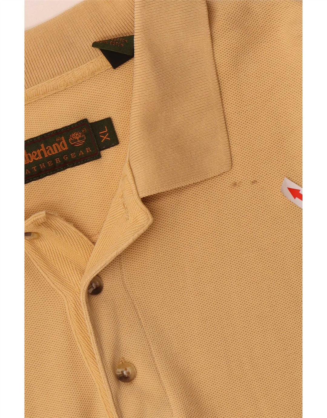 Timberland Mens Polo Shirt XL Yellow Cotton