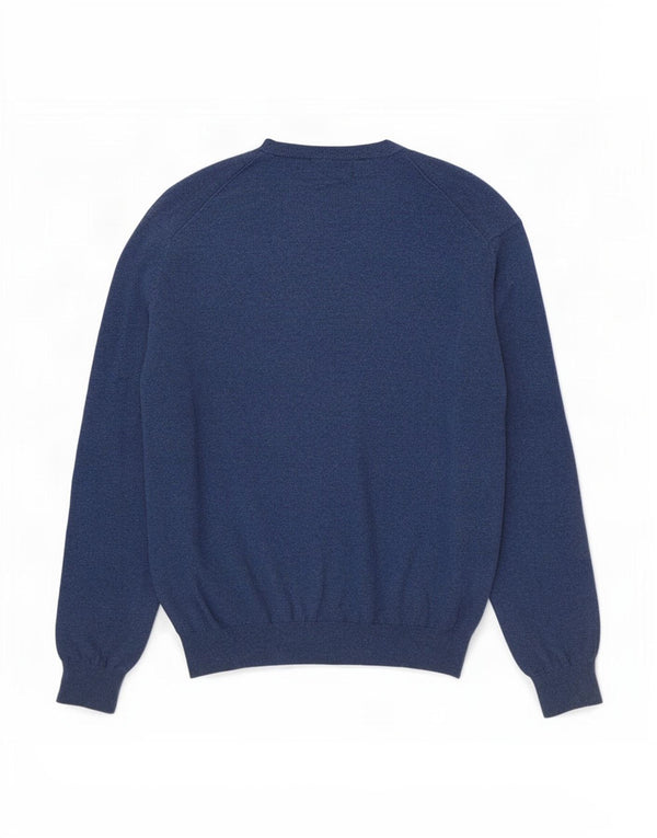 Crew Clothing Maglione da uomo con scollo a V grande cotone blu