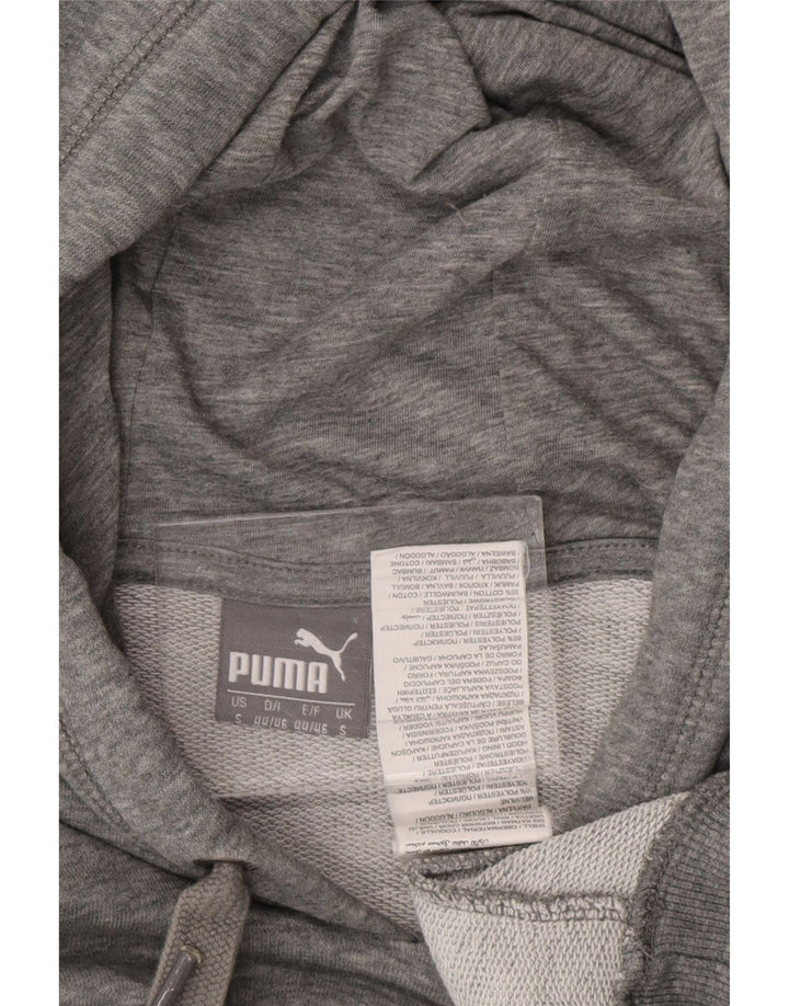 Męski sweter z kapturem i grafiką PUMA, mały, szary, nakrapiany poliester