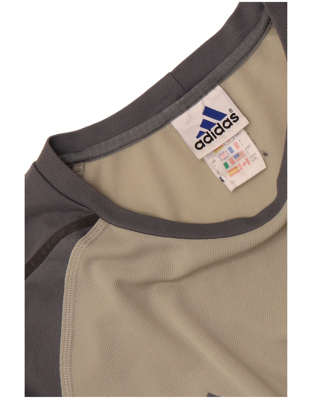Adidas Herre T-Shirt Top Stor Grå Colourblock Polyester